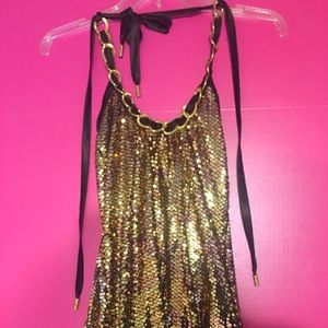 Sz S-Gold Sequin Top